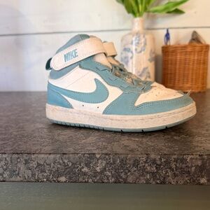 Nike Kids Teal and White High-Top Sneakers
